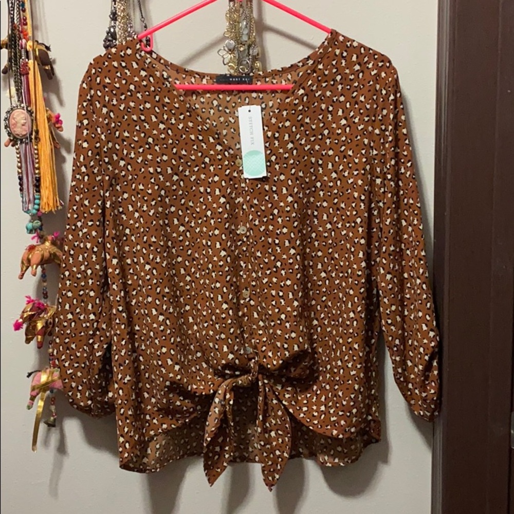 Flowy cheetah print blouse